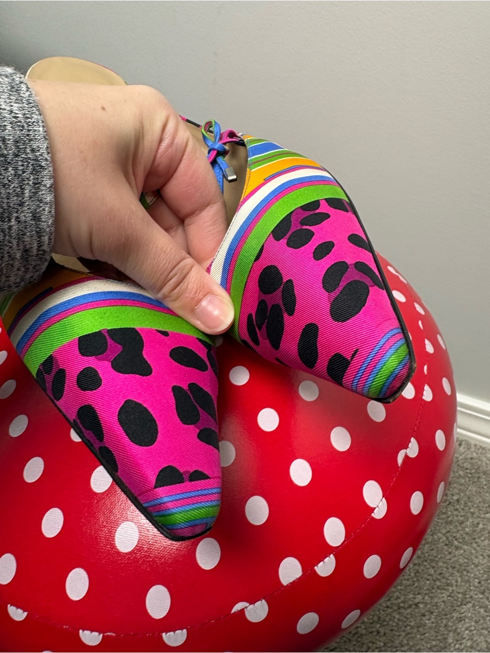 Stuart Weitzman Colorful Pattern Block Mule Heels - Picture 4 of 10